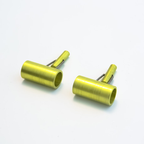 Aluminum Cuff Links // Cylinders (Blue)