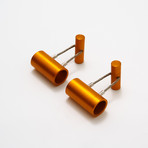 Aluminum Cuff Links // Cylinders (Blue)