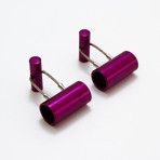 Aluminum Cuff Links // Cylinders (Blue)
