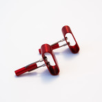 Aluminum Cuff Links // Ovals (Blue)