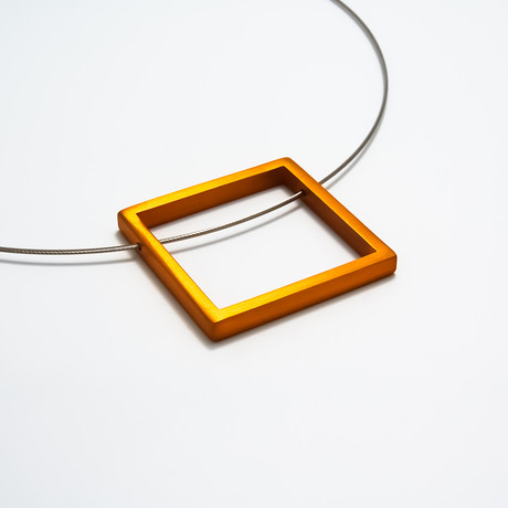 Aluminum Square Pendant w/ Steel Cable (Blue)