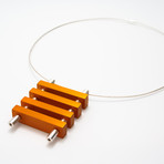 Aluminium & Silver Pendant // Ladder (Blue)