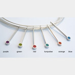 Silver & Epoxy Resin Cuff Links (Blue)