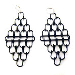 U-Link Earrings — 3D Printed Black