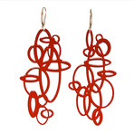 Circle Pop Out Earrings // Red