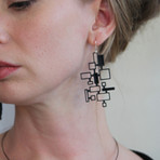 Mosaic Dangle Earrings // Black