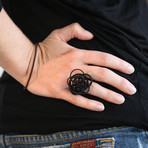 Circle Ring Black — 3D Printed Black  (Size 7)