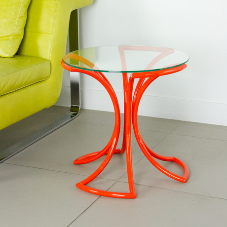 Flower End Table // Orange