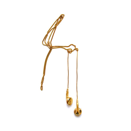 Earphone Necklace // Gold plated 