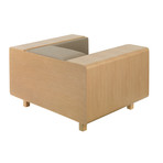 Shell Arm Chair // Oak (Light Upholstery (Cream))