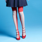 Kaori Over-the-Knee  Socks (Grey, Black, Size: 5 - 7.5)