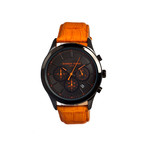 Vintage V Men's Watch // Black & Orange