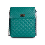 Quilted Crossbody for iPad // Emerald