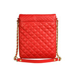 Quilted Crossbody for iPad // Red Hot