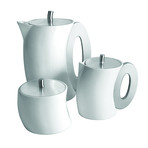 Curved Tea Set // Tea Pot, Milk Pot, Sugar Pot