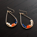 Mini Gravity Earring // Orange & Blue