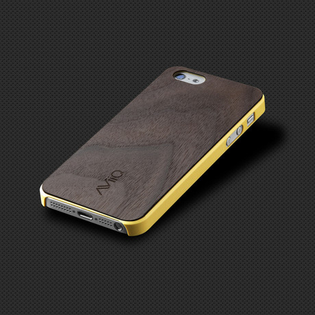 Thin Wood Trim Case for iPhone 5 // Yellow (Yellow, Walnut Wood)