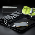 Portable Charging Station with Built-In Battery // Black Leather