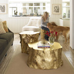 Log Cocktail Table // Gold Leaf