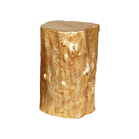 Log Stool // Gold Leaf (11"L x 11"W x 17"H)