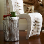 Log Stool // Silver Leaf (11"L x 11"W x 17"H)