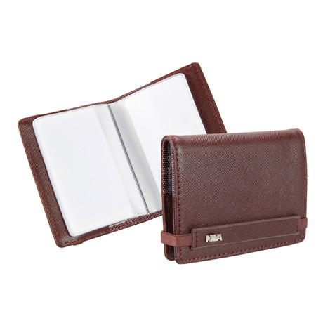 Saffiano Card Holder // Eggplant