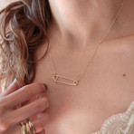 Horizontal Safety Pin // Gold 