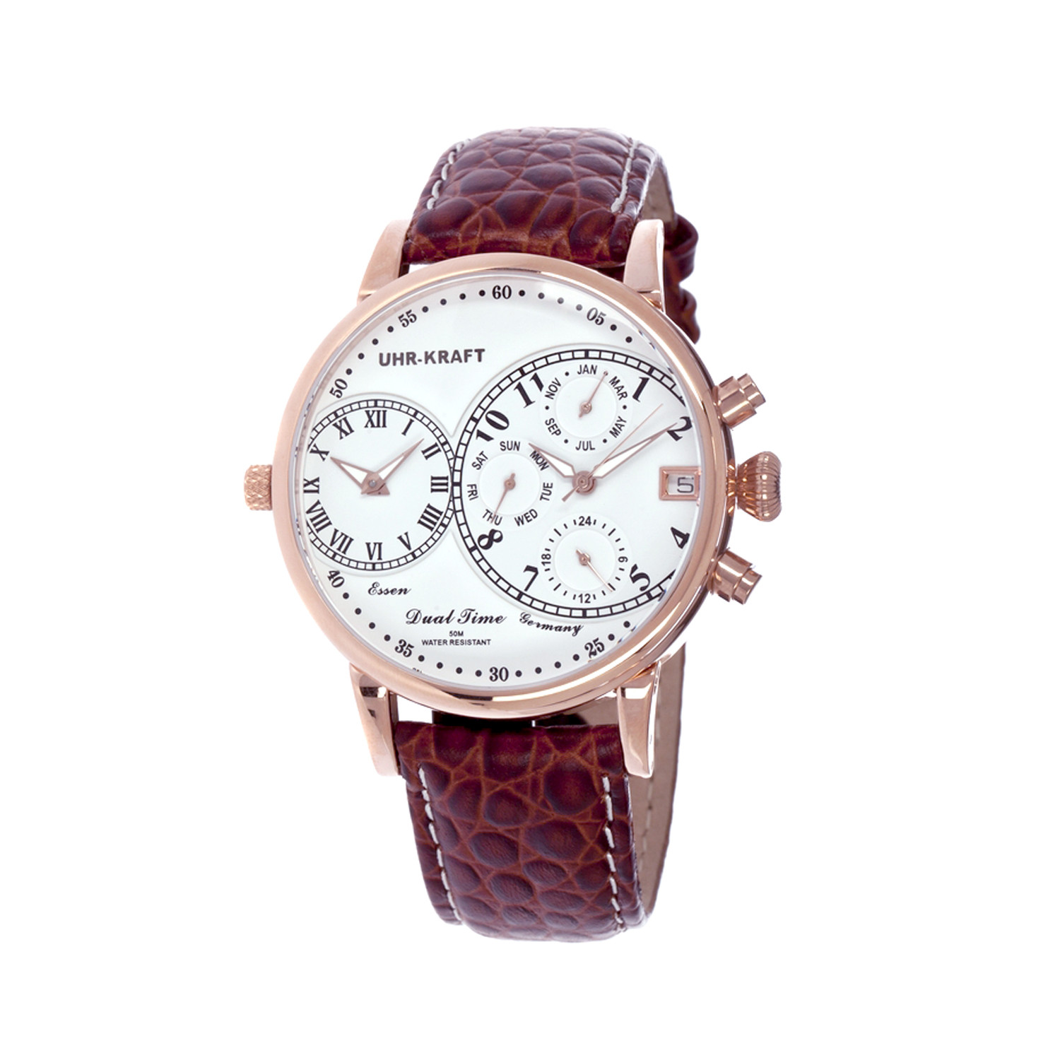 Dualtimer Men's Watch // White, 1RG - Uhr-Kraft - Touch of Modern
