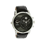 Dualtimer Men's Watch // Black & Leather