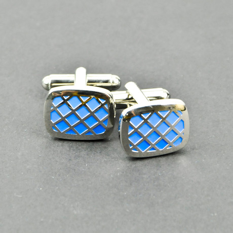 Cufflinks // Blue Rectangles