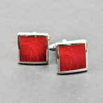 Cufflinks // Square & Red