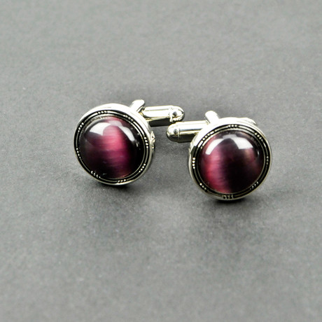 Cufflinks // Round & Pink