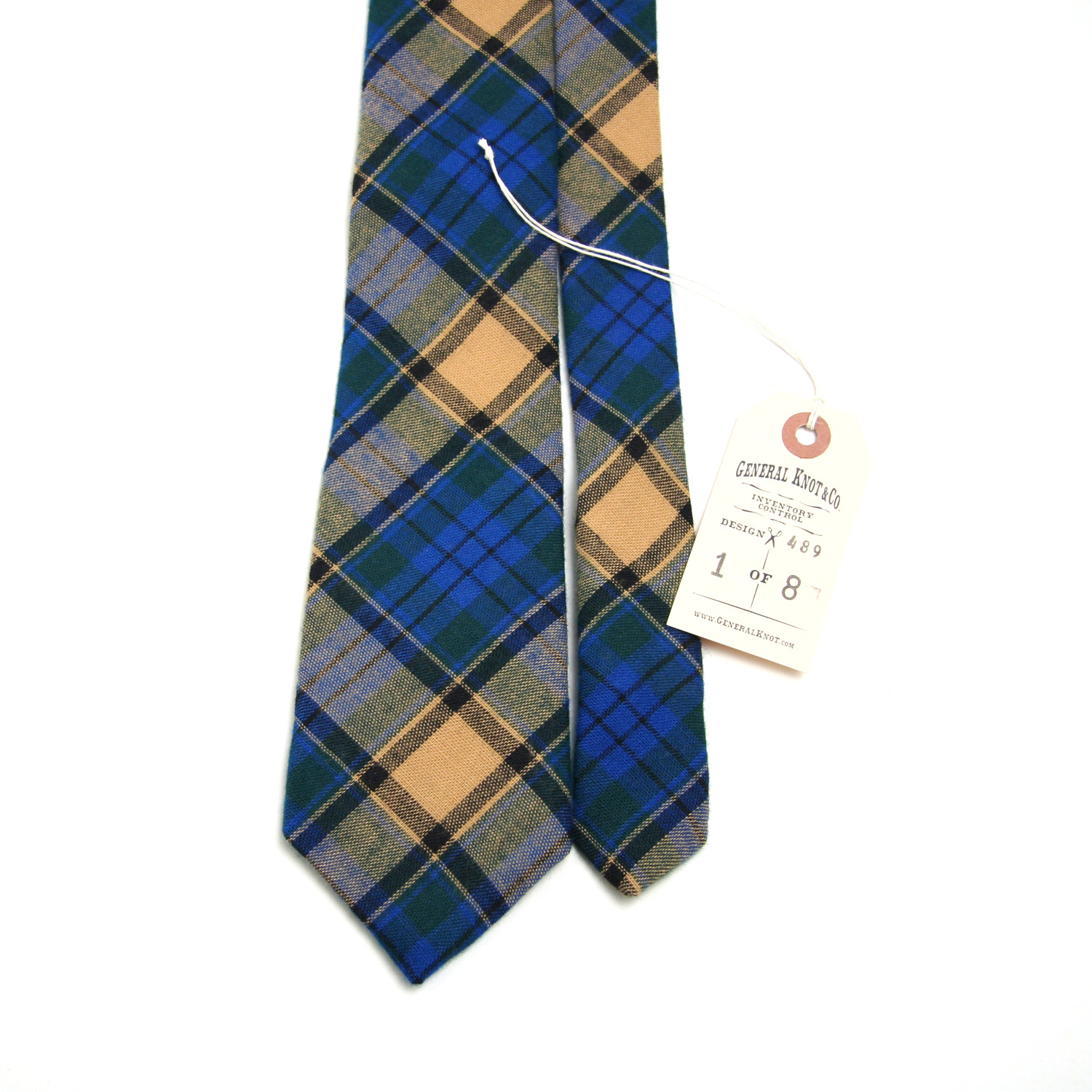Vintage Wool 1950s Meadow Tartan Necktie - General Knot & Co. Ties
