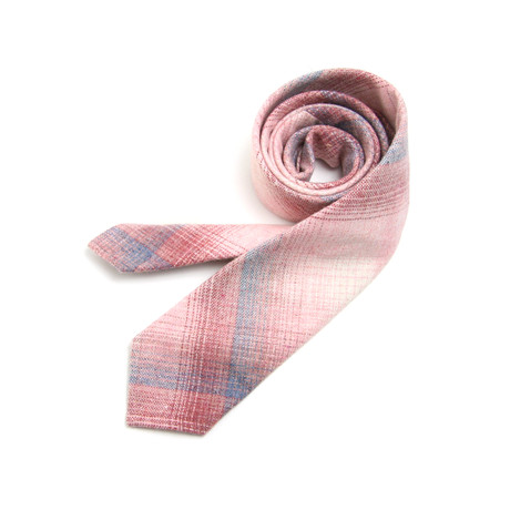 Tonal Pink & Steel Blue Wool Hombre Necktie