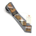 Black Chambray & 1950s Jacquard Plaid Necktie