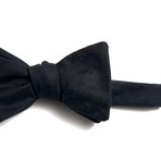 Black-on-Black Jacquard Paisley Bow Tie