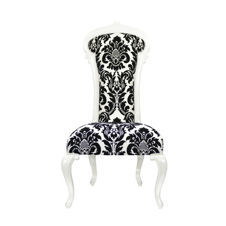 Dauphine Chair - Damask // White Trim