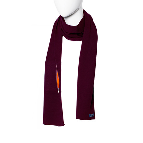 Single Scarf // Bordeaux w/ Orange Pocket 