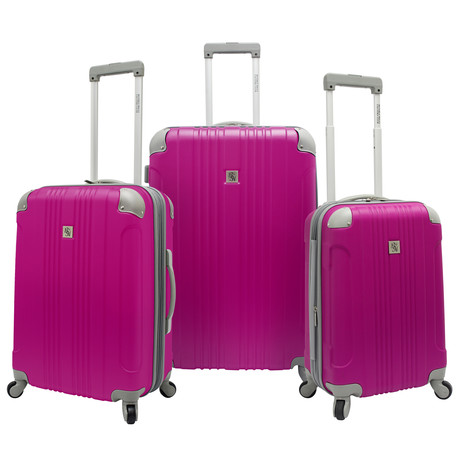Beverly Hills Country Club Malibu 3pc Luggage Set // Magenta (Magenta)