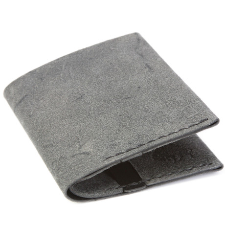 Suede Slim Wallet // Charcoal 