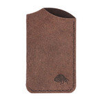 Suede Front Wallet // Brown