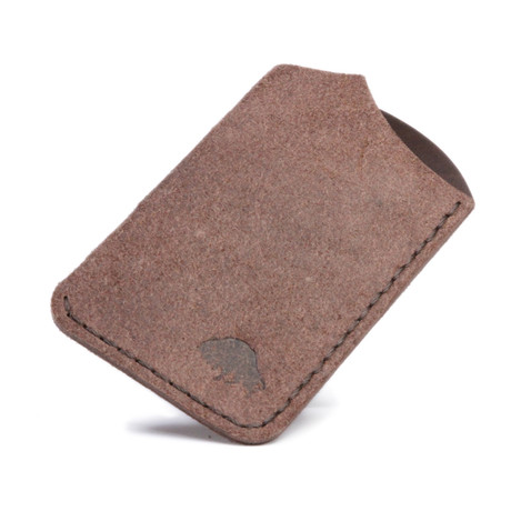 Suede Front Wallet // Brown