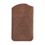 Suede Front Wallet // Brown