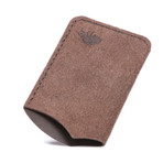 Suede Front Wallet // Brown