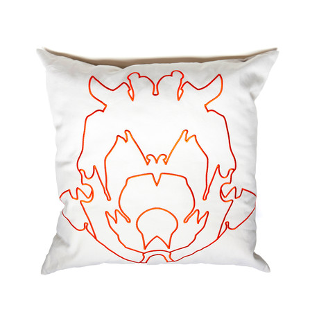 Stone Flower Pillow // Orange & White
