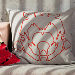 Stone Flower Pillow // Orange & White