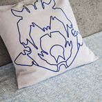 Stone Flower Pillow // Blue & White