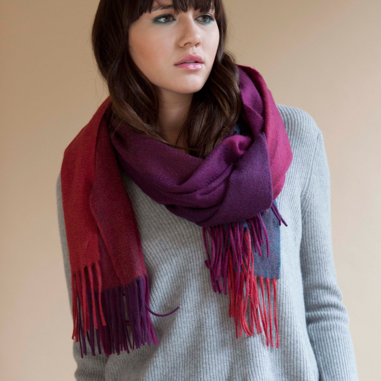 Buffalo Check Scarf // Wine - Qi Scarves - Touch of Modern