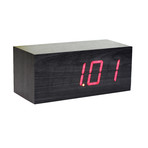 Large Click Clock Red LED // Black