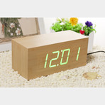 Large Click Clock Green LED // Beach